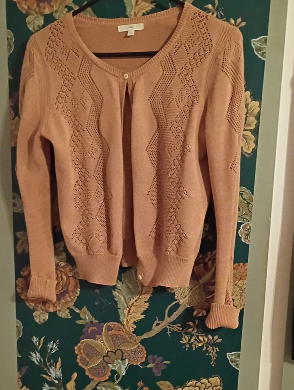 GAP Butterscotch Openwork Knit Cardigan Sz S